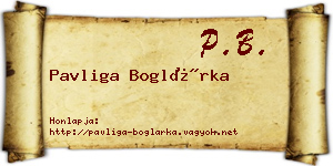 Pavliga Boglárka névjegykártya