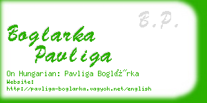 boglarka pavliga business card